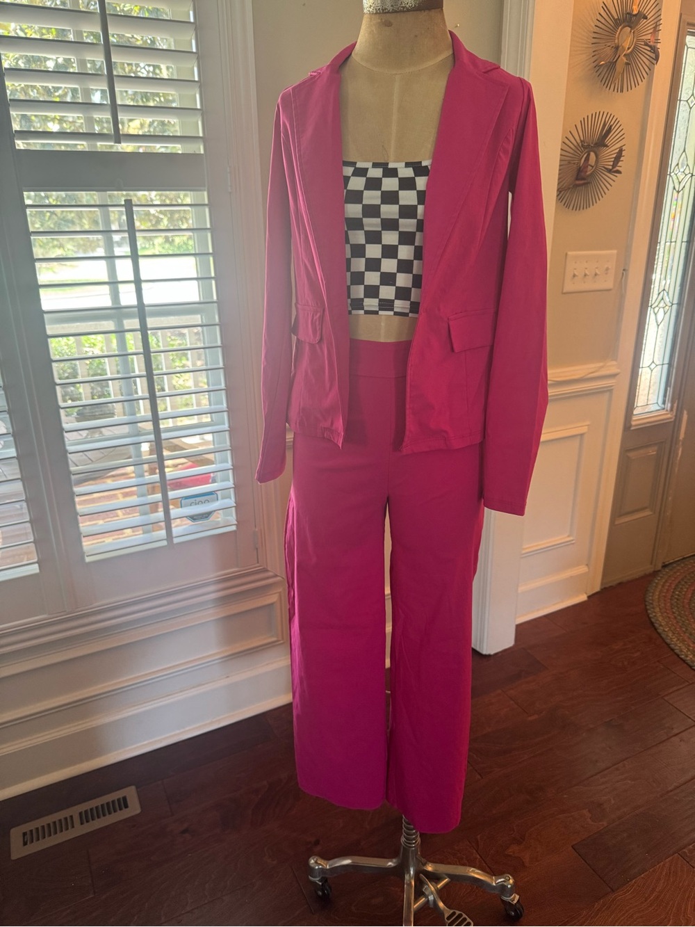 Weissman Hot Pink Wide-Leg Pants Dance Costume with Matching Blazer